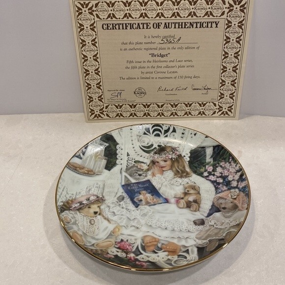 Knowles Other - Corinne Layton Heirlooms & Lace “Bridget” Collector’s #5 Plate Series 5365A